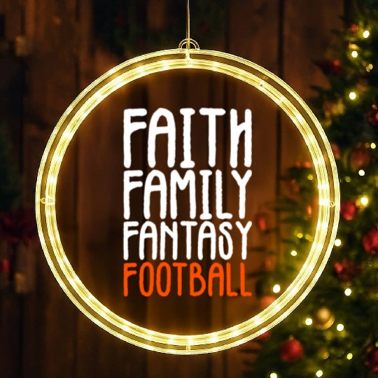 Faith Family Fantasy Football LED Christmas Window Lights
