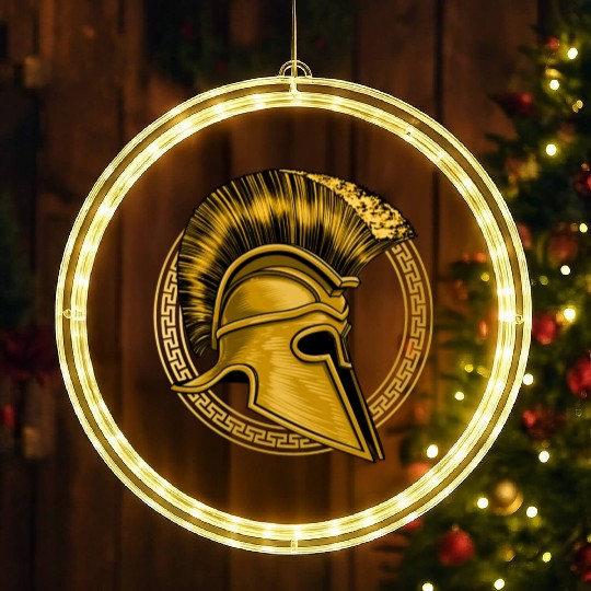 Gold Gladiator Sparta Greek Gym Workout LED Christmas Window Lights