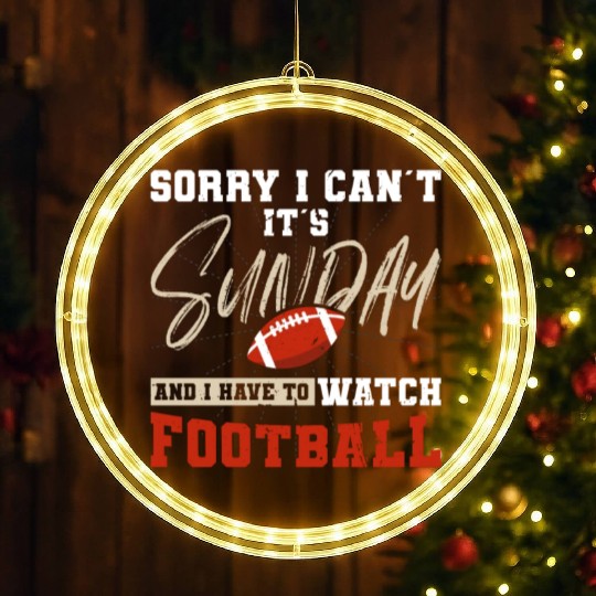 American Football Sunday Football Player Sport Fan LED Christmas Window Lights