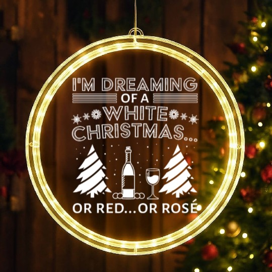White Christmas Wine Merry Christmas Wine Glass LED Christmas Window Lights