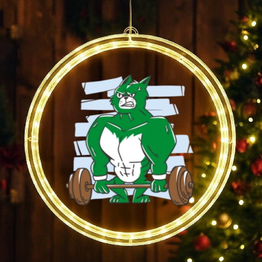 Pumping hulk. Gym LED Christmas Window Lights