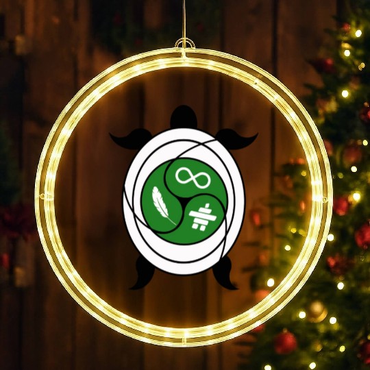 Turtle symbol for indigenous people of Canada LED Christmas Window Lights