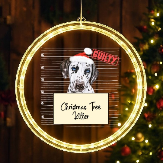 Dalmatian christmas funny prison LED Christmas Window Lights