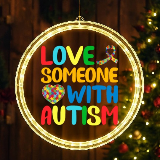 Autism Mom I Love Someone with Autism Autism Aware LED Christmas Window Lights