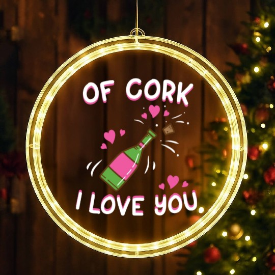 Valentine's Day Of Cork I Love You Wine Champagne LED Christmas Window Lights