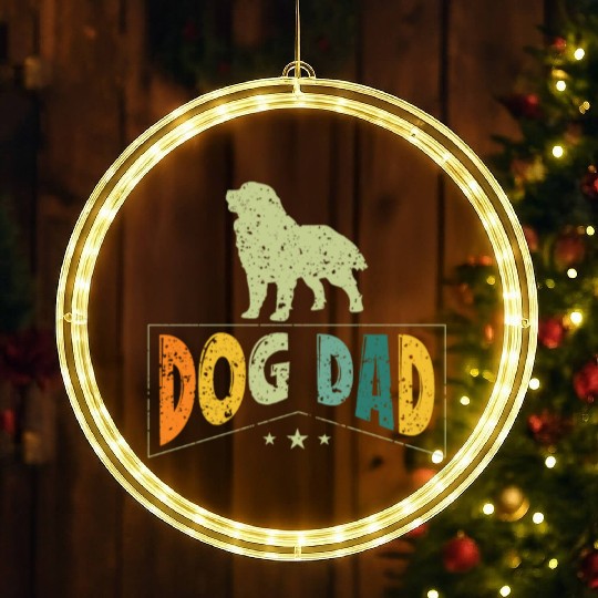 Dog Dad Cute Puppy Dog Owners Pet Lover Gift Ideas LED Christmas Window Lights