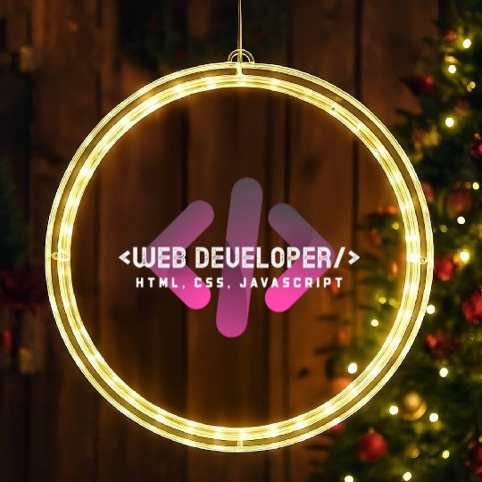 Web Developer Typography (HTML, CSS, JavaScript) LED Christmas Window Lights