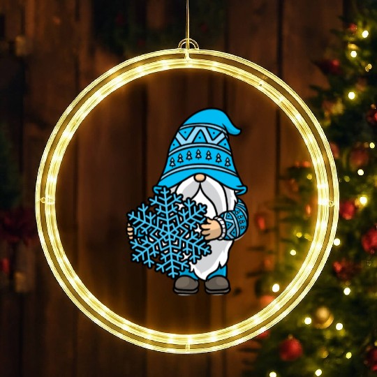 Blue Christmas Gnome Snowflake Winter Xmas Santa LED Christmas Window Lights