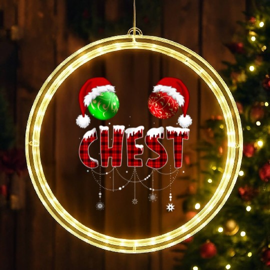 Chest Nuts Christmas Funny Matching Couple LED Christmas Window Lights