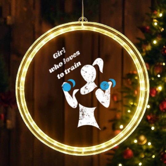 GYM Girl who loves to train LED Christmas Window Lights