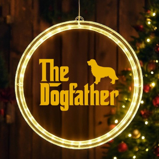 Golden Retriever Dogfather Dog Lover Godfather Sty LED Christmas Window Lights