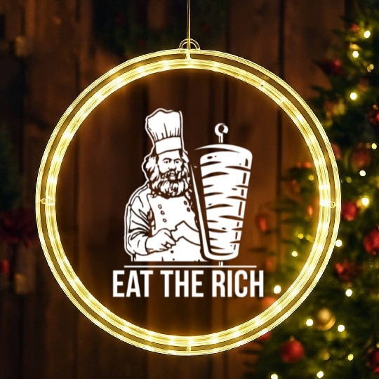 Eat the rich Karl Marx economist LED Christmas Window Lights
