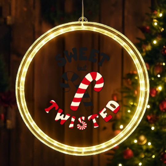 Sweet but twisted candy canes pun LED Christmas Window Lights