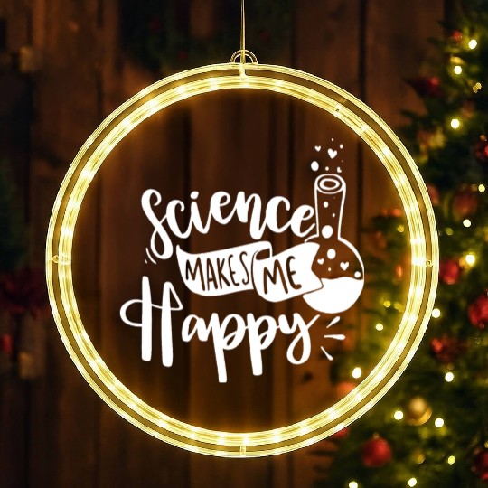 Science Happy Nerd Geek Teacher Student Gift Ideas LED Christmas Window Lights