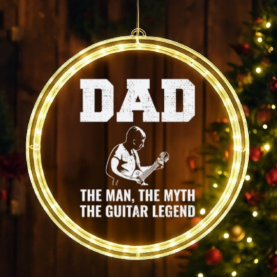 Bass Guitar Dad Music Musician Bassist Fathers day LED Christmas Window Lights