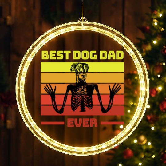 Best Dog Dad Ever Hunde Retro LED Christmas Window Lights