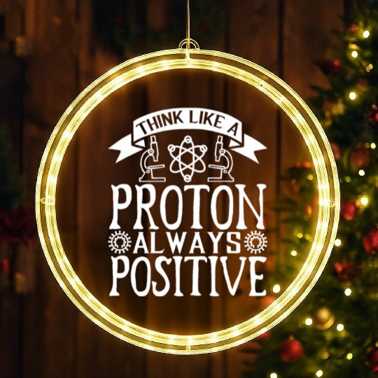 Proton Positive Nerd Geek Teacher Student Gifts LED Christmas Window Lights