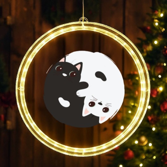 ying yang cat LED Christmas Window Lights