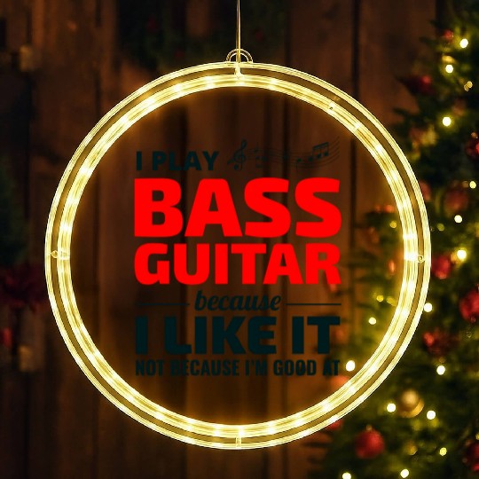 Bass Guitar Player Music Musician Bassist Funny LED Christmas Window Lights