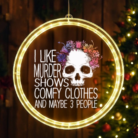 I Like Murder Shows Comfy Clothes And 3 People LED Christmas Window Lights