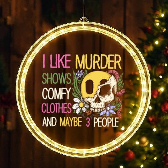 I Like Murder Shows Comfy Clothes And 3 People LED Christmas Window Lights