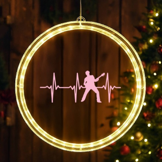 Guitar Heartbeat Guitar Musician Guitarist Guitar LED Christmas Window Lights