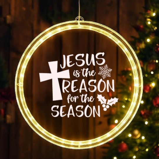 Jesus is The Reason for the Season Candy Christian LED Christmas Window Lights