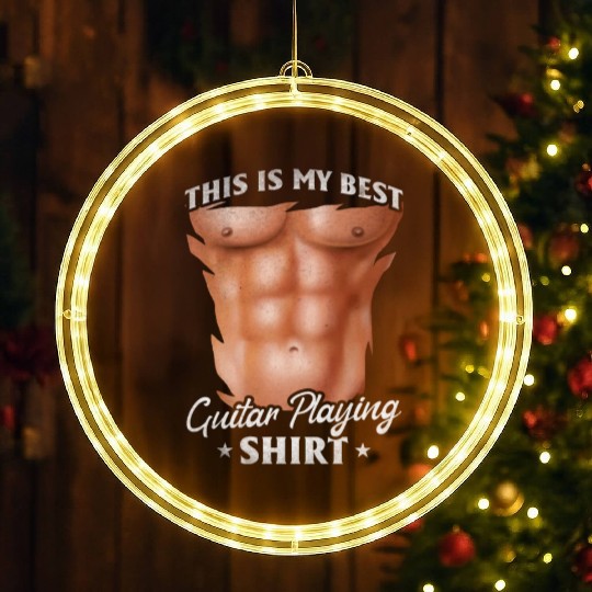 This Is My Best Guitar Playing LED Christmas Window Lights Bass Guitaris