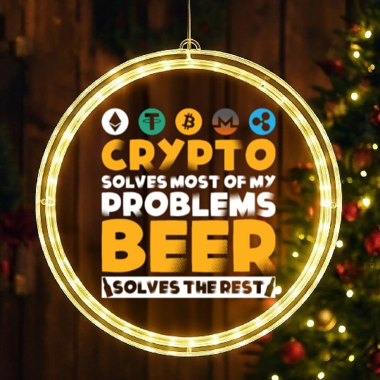 The evolution of money bitcoin btc crypto cryptocu LED Christmas Window Lights