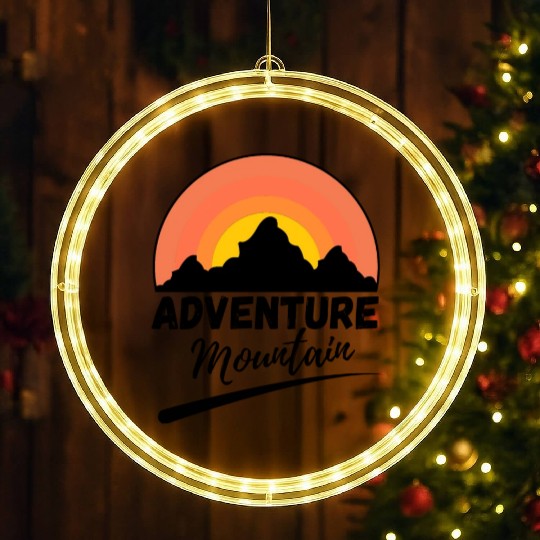 Adventure Has No Limit Hiking Mountains LED Christmas Window Lights
