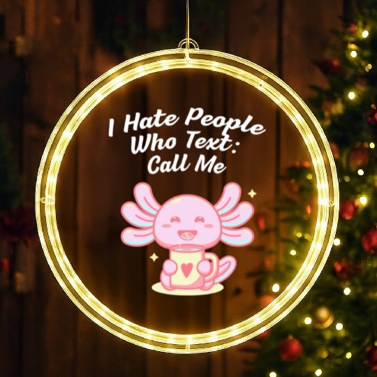 I Don't Like People Who Text Nerd Introvert Weird LED Christmas Window Lights