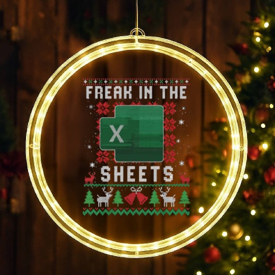 Freak In The Sheets Excel Ugly Christmas Sweater LED Christmas Window Lights