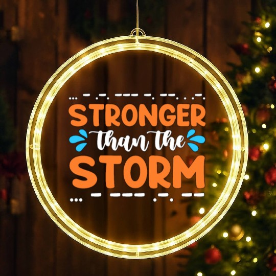 Ham Radio Stronger Than The Storm Radio Operator LED Christmas Window Lights