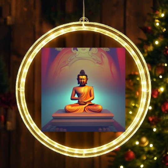 Buddha statue portrait LED Christmas Window Lights