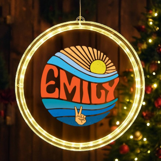 Emily LED Christmas Window Lights Vintage Sunset Emily Groovy Tie Dye