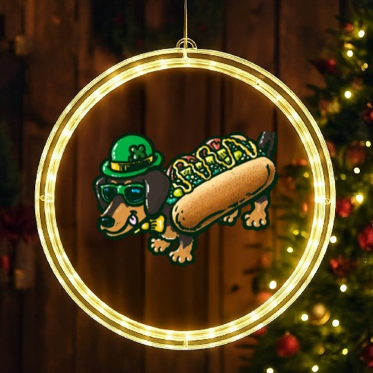 St Patrick's Day Chicago Dog LED Christmas Window Lights