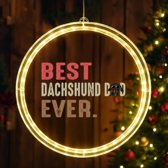 Best Dachshund Dad Ever LED Christmas Window Lights