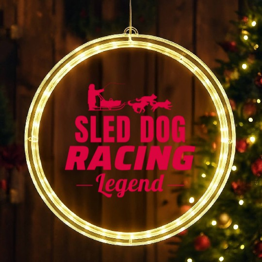 Husky Sledding Sled Dog Racing Alaskan Racers LED Christmas Window Lights