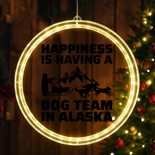 Husky Sledding Sled Dog Racing Alaskan Racers LED Christmas Window Lights