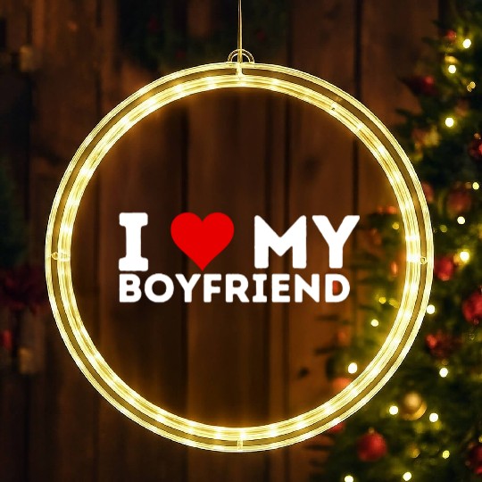 I Love My Boyfriend LED Christmas Window Lights I Heart My Boyfriend Shi