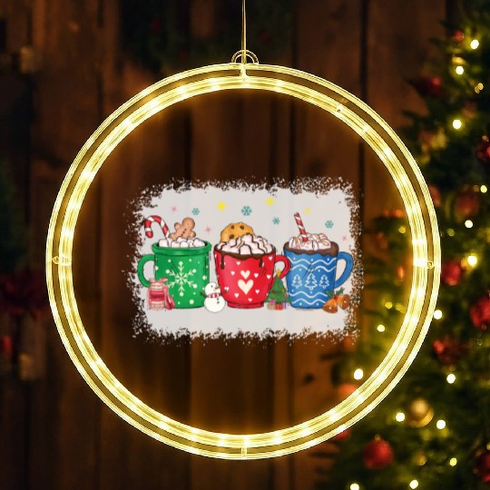Christmas Hot Chocolate Peppermint Mocha LED Christmas Window Lights