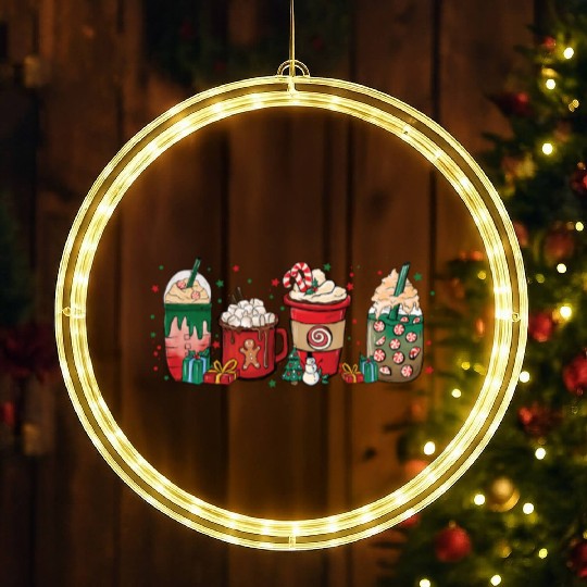 Christmas Coffee Cup LED Christmas Window Lights