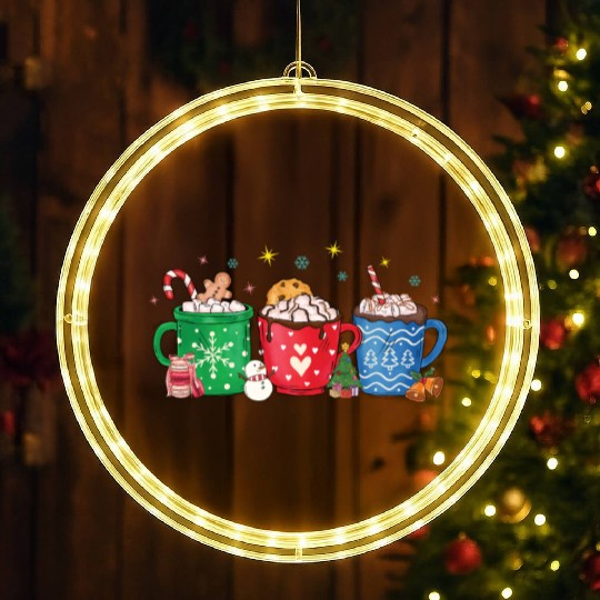 Christmas Hot Chocolate Cup LED Christmas Window Lights