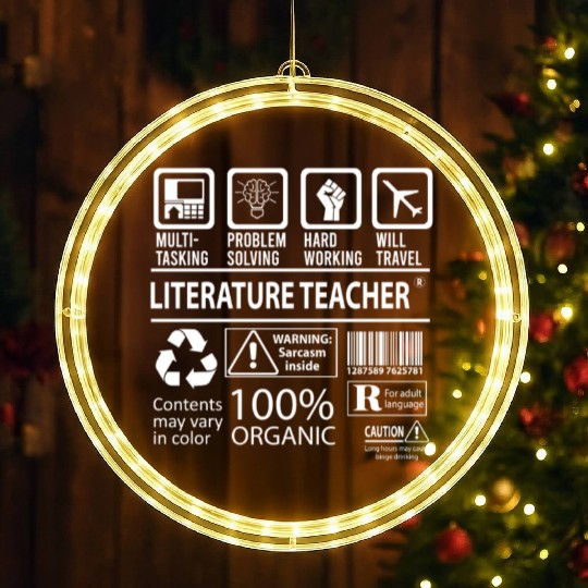 Literature Teacher LED Christmas Window Lights - Multitasking Job Gift