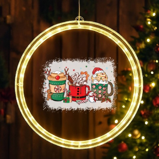 Christmas Hot Chocolate Cup LED Christmas Window Lights