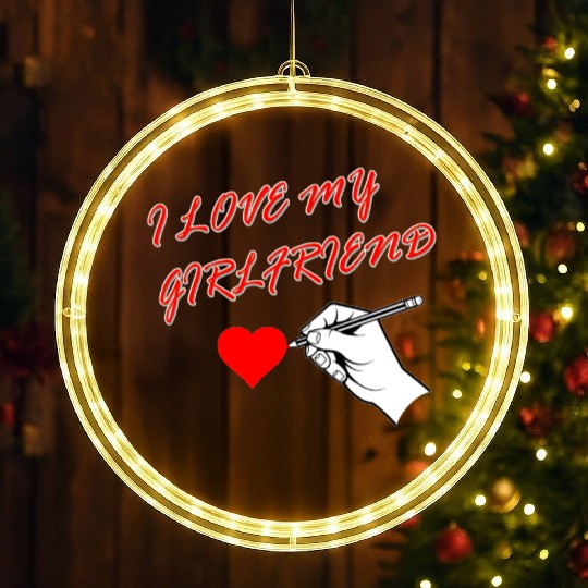 i love my girlfriend red LED Christmas Window Lights