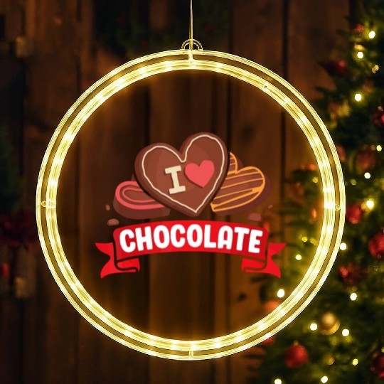I Love Chocolate Sweets Candy Chocolate Bar LED Christmas Window Lights