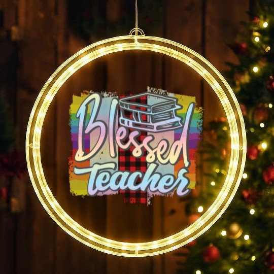 Blessed teacher LED Christmas Window Lights