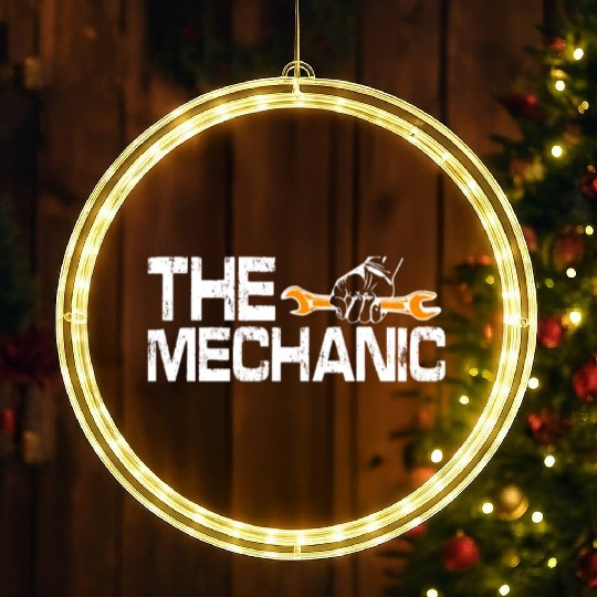 Dad Car Guy Garage Father's Day Funny Car Mechanic LED Christmas Window Lights