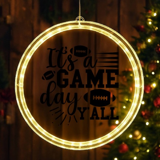 it's A Game Day Y'all Funny Football , Game Day LED Christmas Window Lights